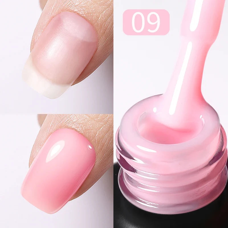 Blushimmer Born Pretty 15ml jelly nude rubber base gel in natural milky white for semi-permanent UV LED gel nails.