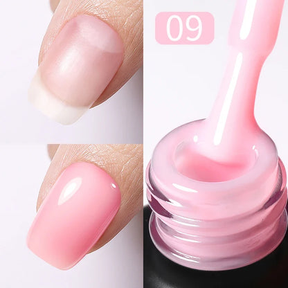 Blushimmer Born Pretty 15ml jelly nude rubber base gel in natural milky white for semi-permanent UV LED gel nails.
