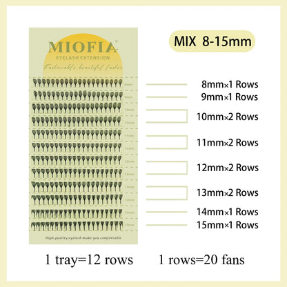 Anime Spire Eyelash Extension Feather Shape C/D Curl Premade Fans Tower Lashes Soft Lightweight Manga Effect False Lashes Makeup