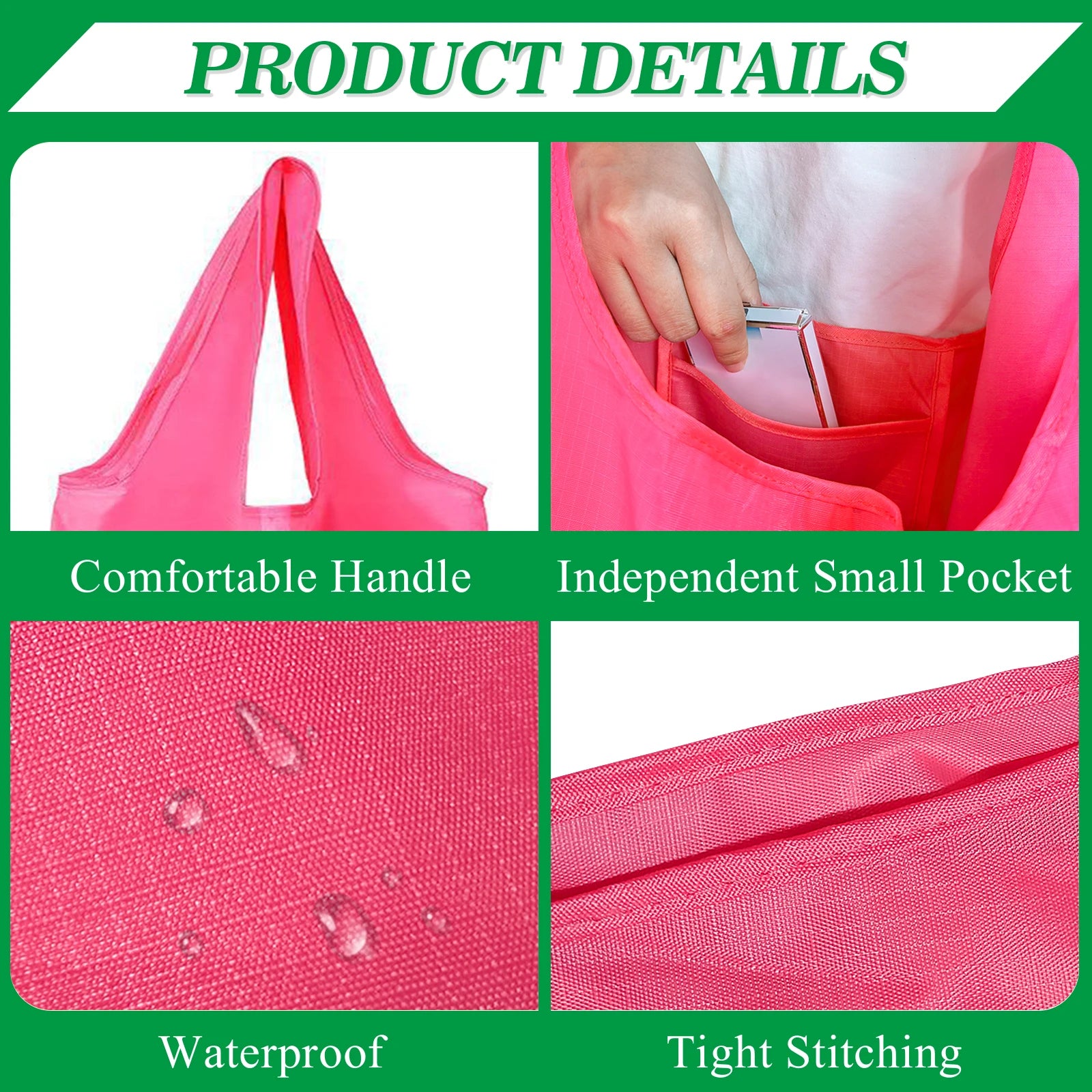 Reusable Grocery Bags Foldable Shopping Bags Machine Washable Grocery Pouch Environmental Protection Shopping Tote Bag