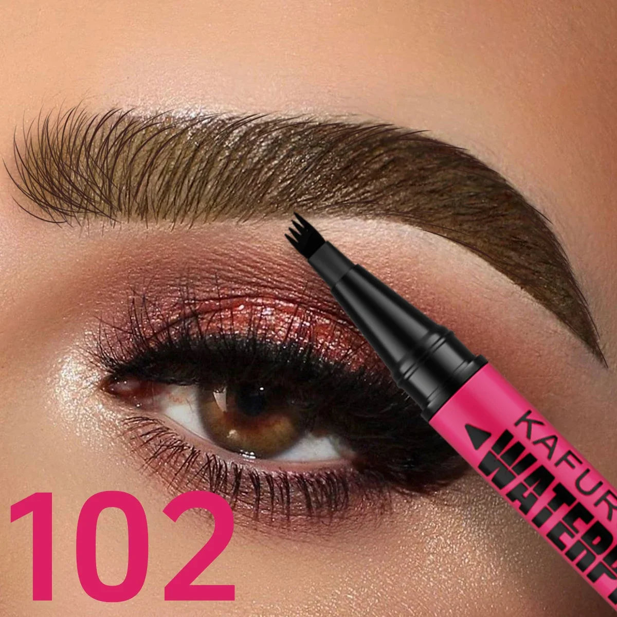3-color Waterproof eyebrow pen, microblading eyebrow pencil with 4 split head, natural looking brows eye makeup cosmetics gifts