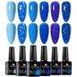 Blushimmer 6-piece nail gel polish set with vibrant semi-permanent UV gel for all-season manicures and DIY nail art.