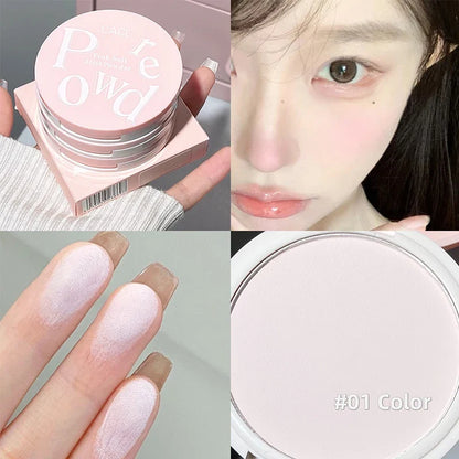 Blushimmer CACE face pressed powder with soft mist finish, three-color foundation for long-lasting, oil control, waterproof makeup.