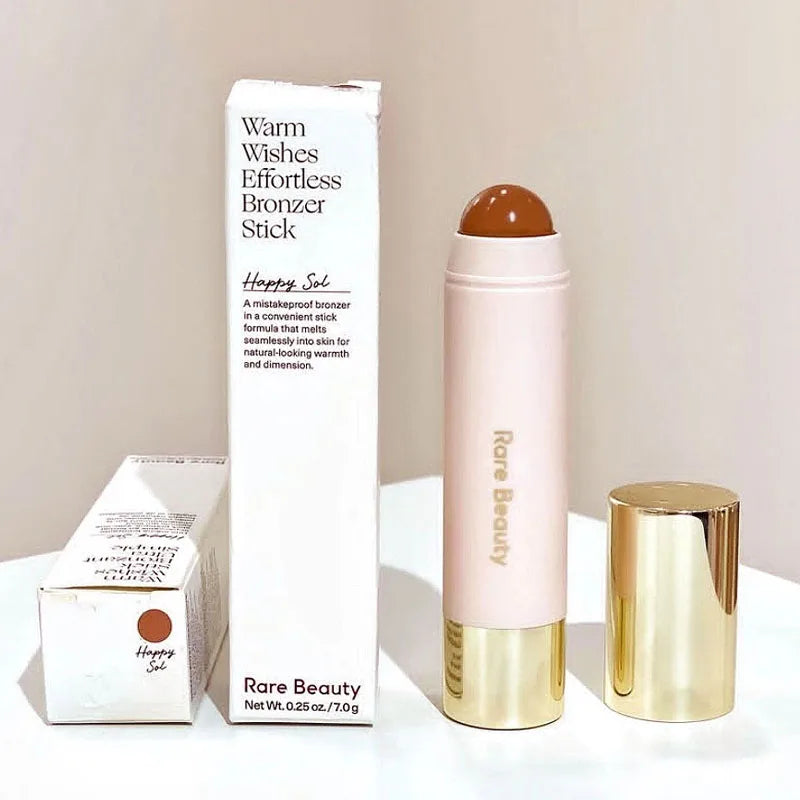 Rare Beauty 3D Face Contour Liquid Bronzer in Shade Smooth with mirror, waterproof, natural glow, perfect for nose contouring.