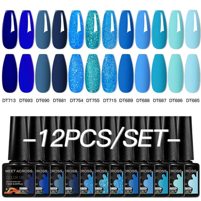 12-piece all-season nail gel polish set by Blushimmer featuring multicolor, long-lasting, UV and LED nail supplies for women.