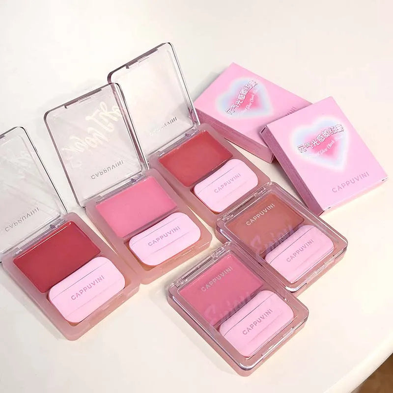 Blushimmer Yuanqi Blush Cream with natural pink shade, moisturizing, evenly pigmented blush for a fresh, girlish look.