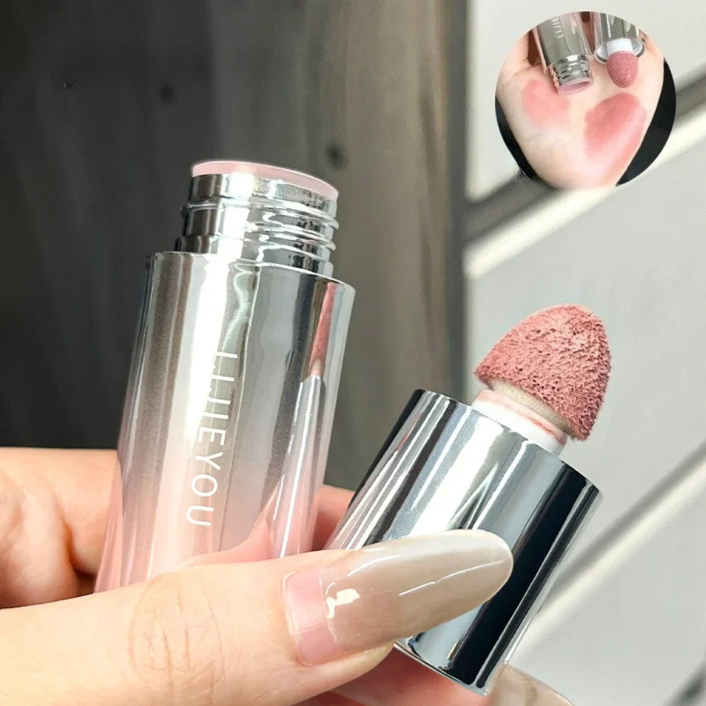 Blushimmer Vitality Liquid Blush & Lip Tint in a sleek bottle, showing the moisturizing, long-lasting formula for lips and cheeks.