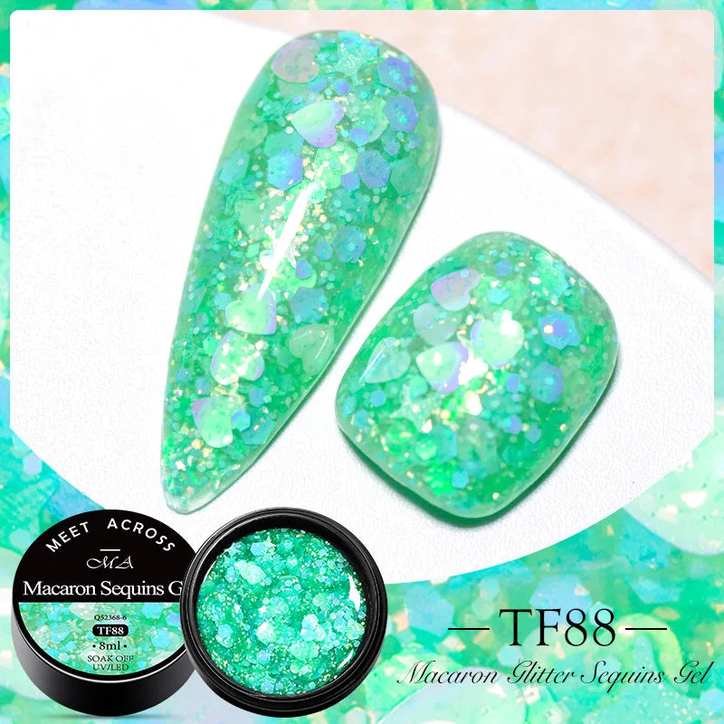 Blushimmer Meet Across 5ml pink dried flower gel nail polish with natural fairy flower design for UV and LED nail art.