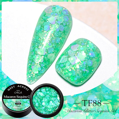 Blushimmer Meet Across 5ml pink dried flower gel nail polish with natural fairy flower design for UV and LED nail art.