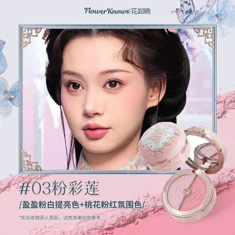 Blushimmer Flower Knows Blusher Butterfly Cloud Collar Collection duo blush for dark skin, peach matte finish, cheeks makeup.