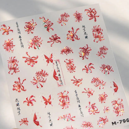 Blushimmer Jelly Butterfly 5D nail art sticker with rhinestones, shiny insect design, for DIY manicure decoration, self-adhesive.
