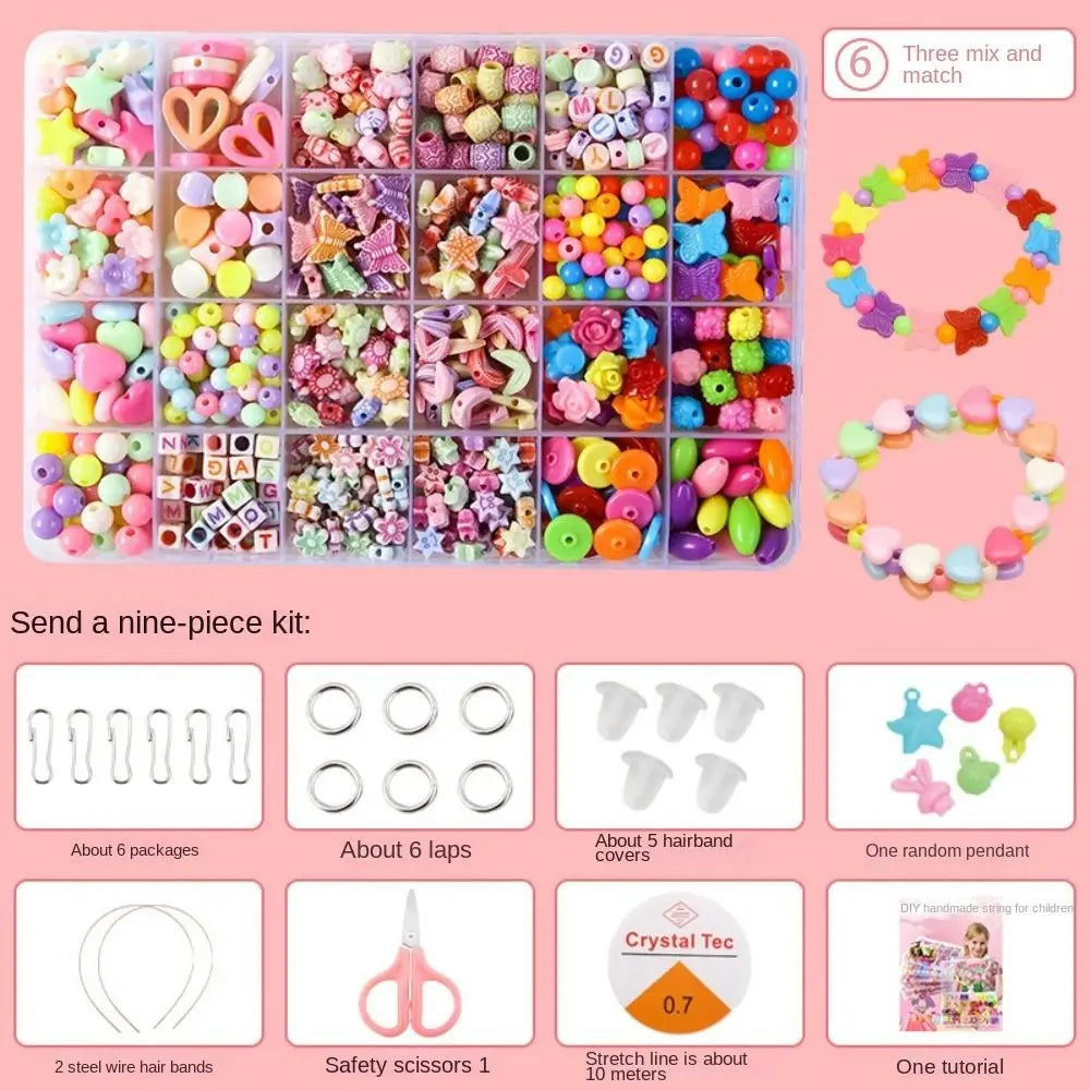 Arts Crafts DIY Handmade Beaded Kit Toy DIY Toy Jewelry Set DIY Making Beads Kit Toy Kawaii Creative