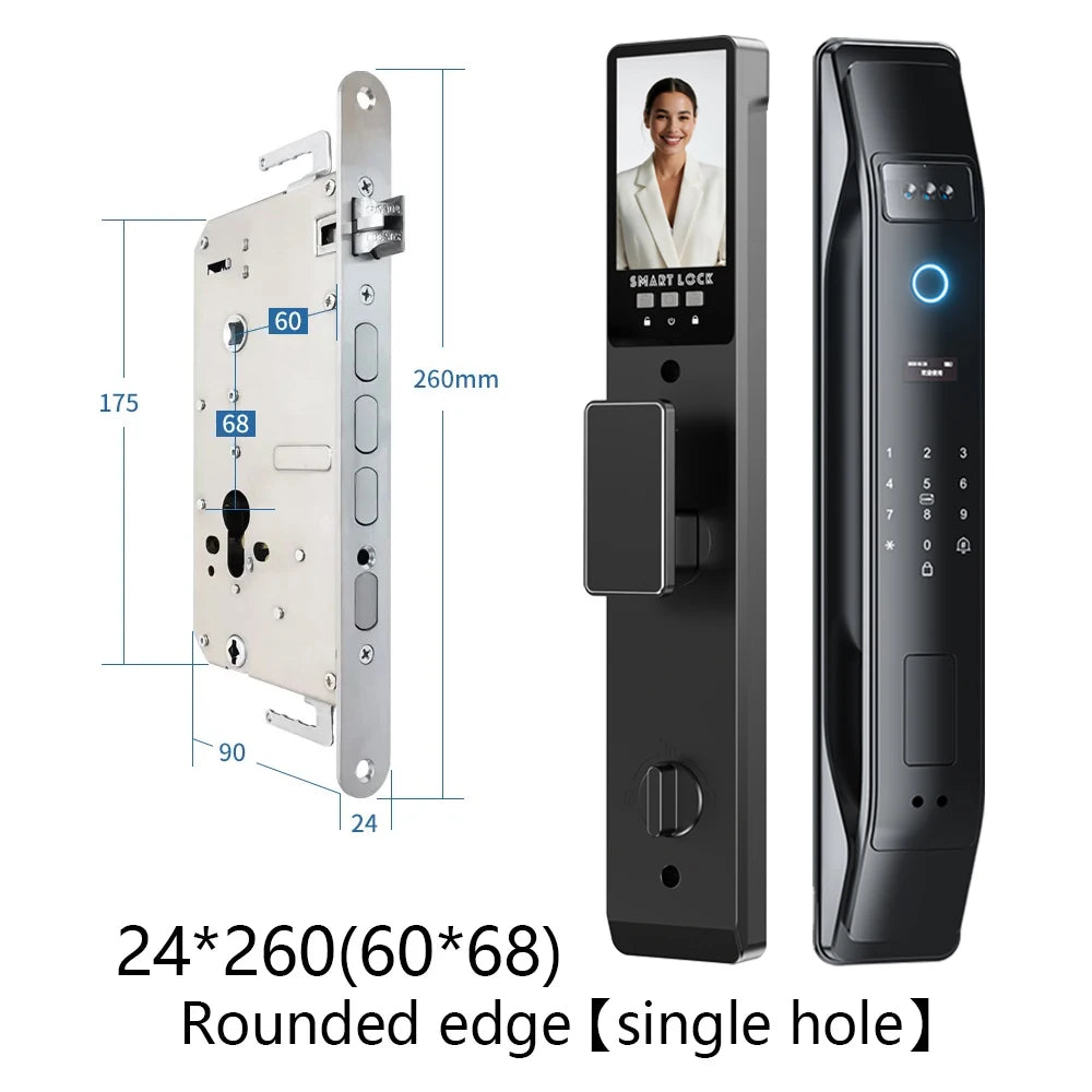 SANKESONG Tuya Smart 3D Face Door Lock Security Camera Monitor Intelligent Fingerprint Password Biometric Electronic Key Unlock
