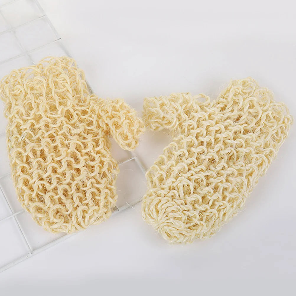 Sisal Bath Gloves Shower Exfoliating Mitts Scrubbers Skin Peeling Washcloths Cleansing Tools Spa Accessories Handmade