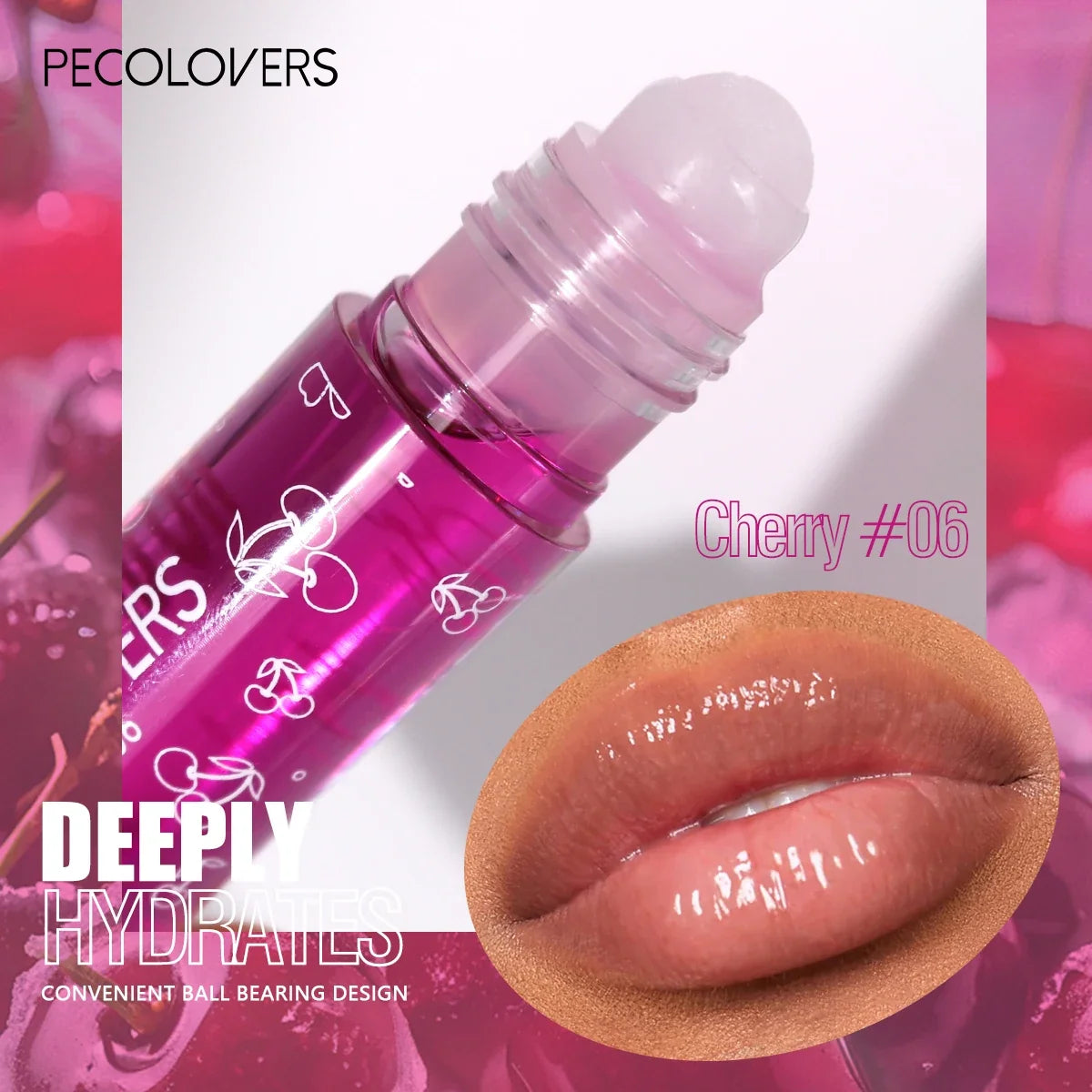 Blushimmer transparent water lip gloss with mirror and crystal jelly texture, featuring plumping and moisturizing lip care.
