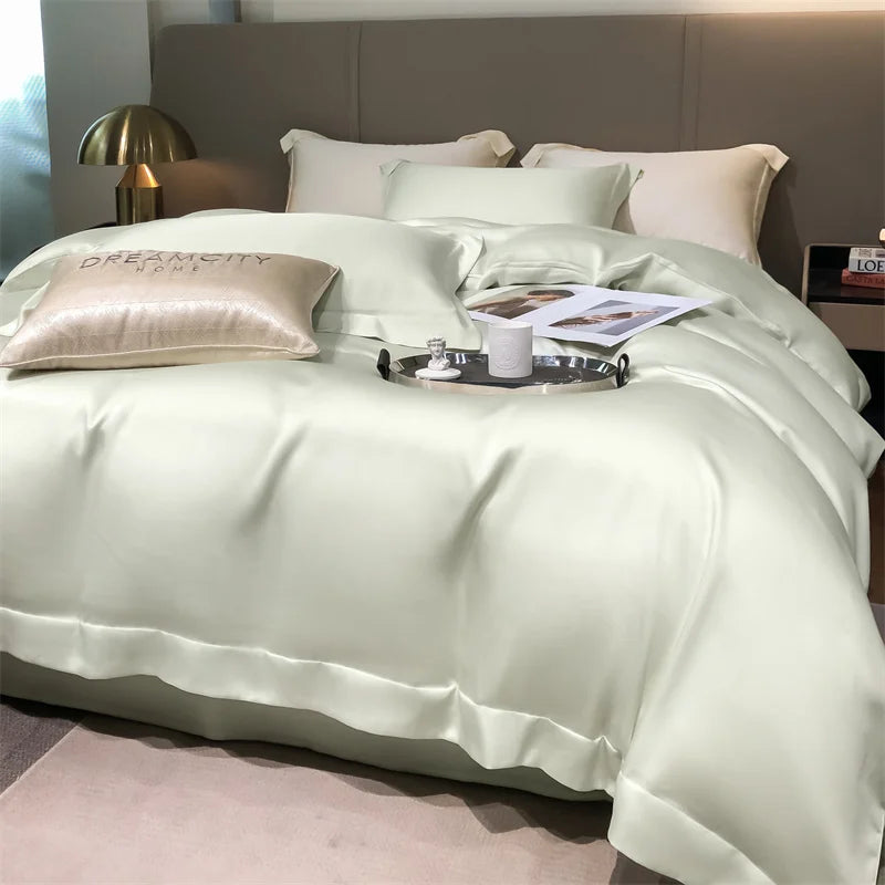 Silky 100% Bamboo Bedding Set Organic Pure Bamboo Duvet Cover Set with Quilt Cover Bed Sheet Pillowcase Luxury Cooling Bed Linen