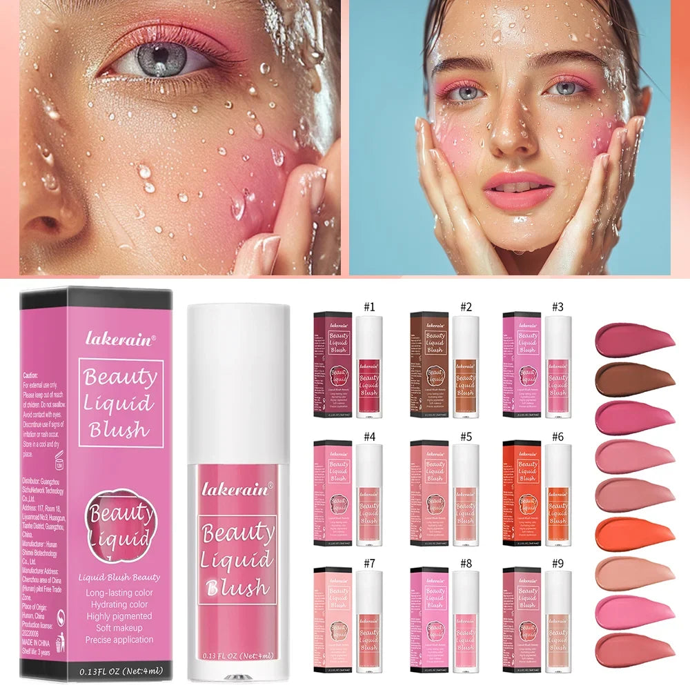 Blushimmer liquid velvet matte blush in orange peach shade, waterproof cream cheek tint, 4ml, natural face pigment for a radiant glow
