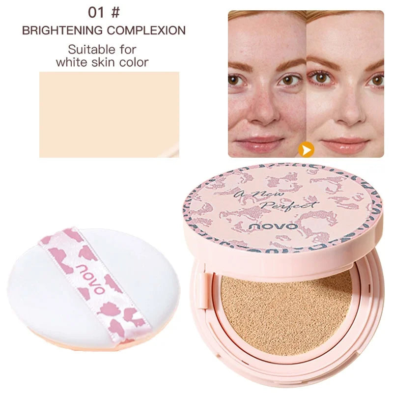 Blushimmer Air Cushion BB Foundation and CC Cream with natural finish, long-lasting matte concealer, in sleek compact packaging.