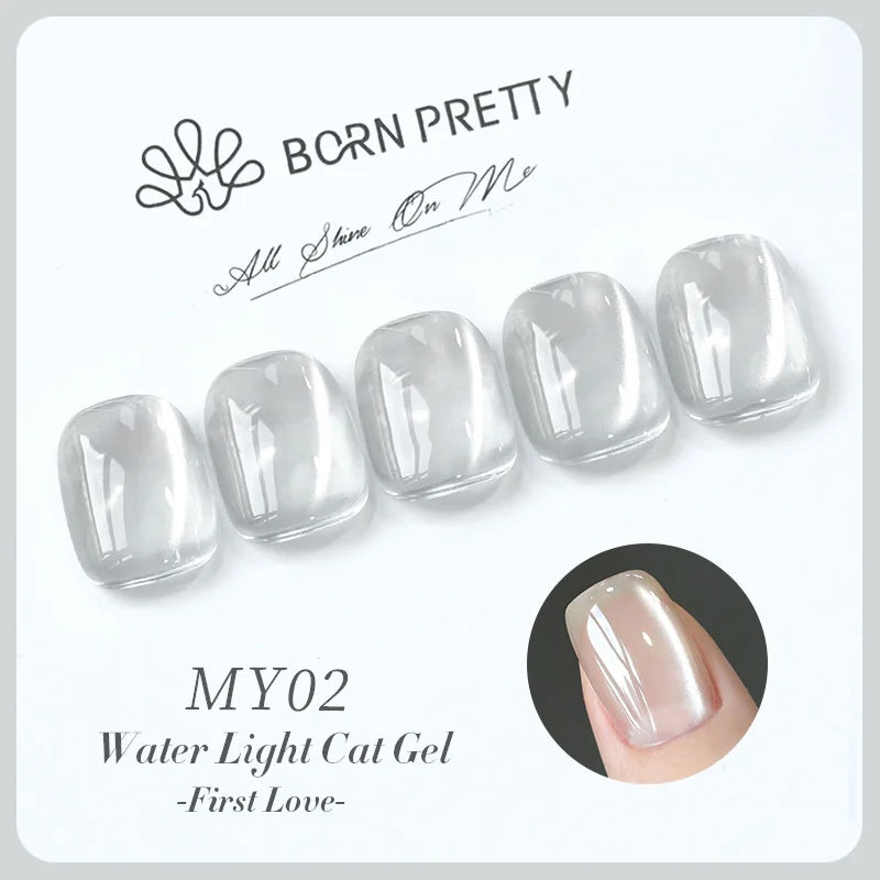 Blushimmer Born Pretty 10ml purple grape cat magnetic gel nail polish with glass beads and whitening effects, vibrant and stylish.