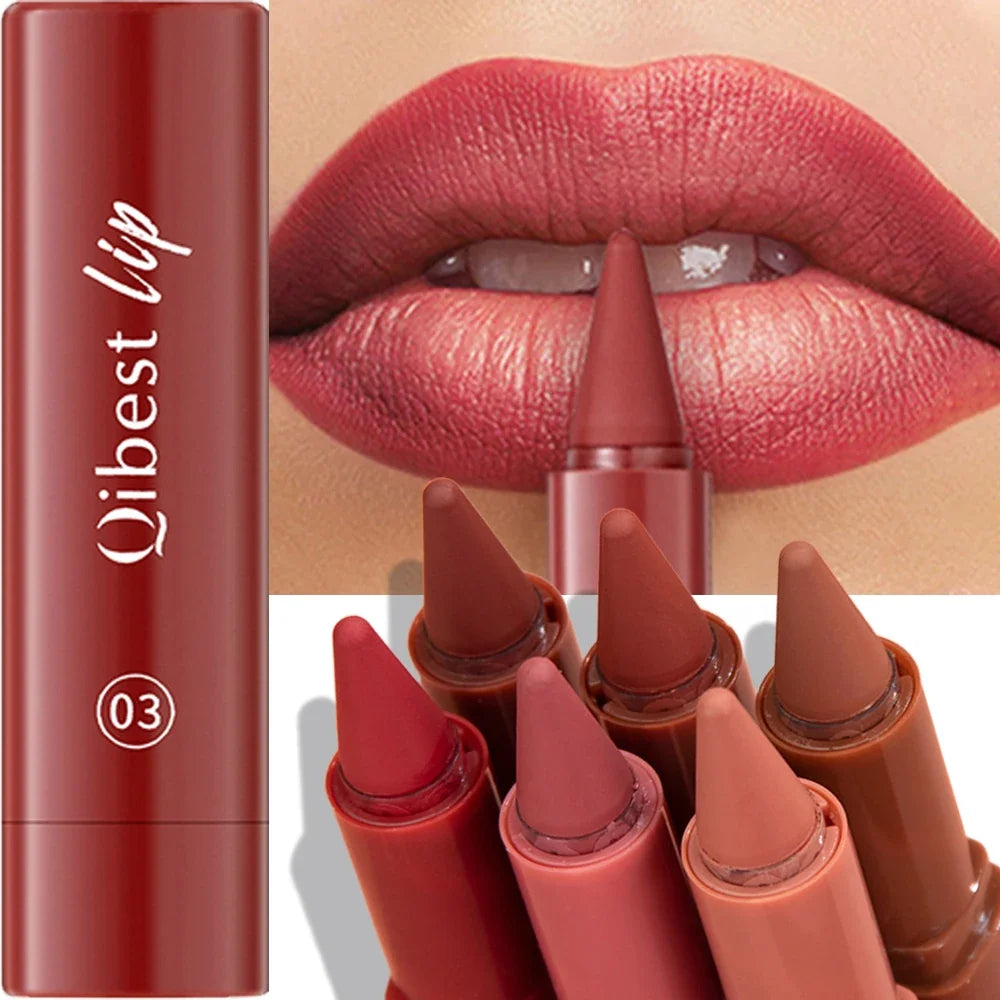 Blushimmer Twist Up Lip Liner and Lipstick Pen with velvet matte finish, waterproof, suitable as blush or lip contour.