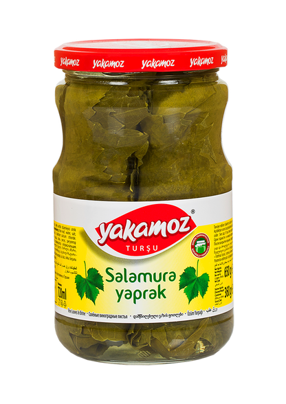 S101 Yakamoz grape leaves in a jar, used for cooking and stuffing, part of mixed spices and seasonings collection.