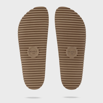 Gray Riviera Fleks sandal with textured outsole and adjustable straps, perfect for casual summer wear.