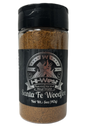 Hi-West Santa Fe Woodfire Seasoning jar featuring a label with colorful Santa Fe-inspired design and spice blend details.
