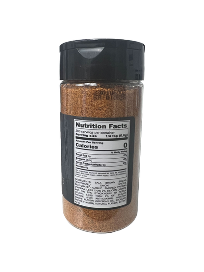 Hi-West Santa Fe Woodfire Seasoning jar with label, showcasing a blend of spices and herbs for grilling and flavorful dishes.