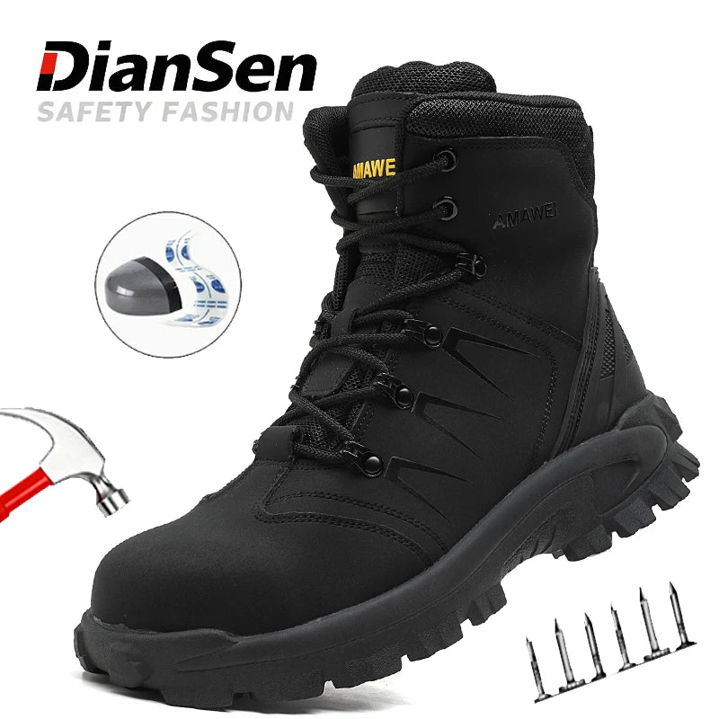 Steel Toe Safety Shoes Men's High Quality Industrial Work Boots Man Work Protection for the Feet Work Wear Free Shipping