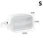 Transparent waterproof travel wash bag by Blushimmer with large capacity for cosmetics and makeup storage for women.