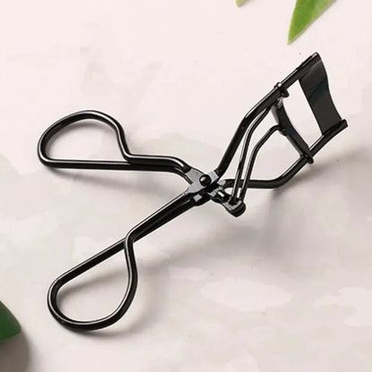 Silver black eyelash curler and stainless steel tweezers for curling and shaping eyelashes, cosmetic beauty makeup tools by Blushimmer