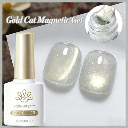 Born Pretty 117 Colors Cat Magnetic Gel Nail Polish 10ml, vibrant full coverage semi-permanent manicure varnish with magnetic effects.