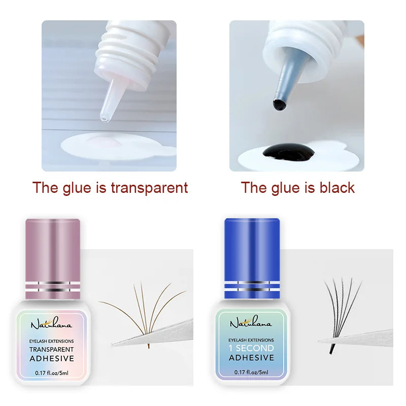 Blushimmer professional eyelash extension glue in 5ml bottle, fast-drying, strong adhesive for false eyelash extensions.