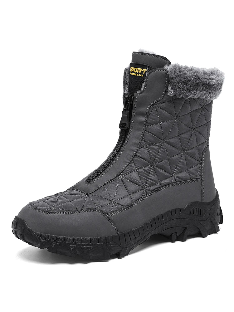 Brand Men's Winter Shoes Waterproof Men's Boots Warm Plush Fashion Snow Boots Outdoor Non-slip Hiking Boots Men Work Ankle Boots