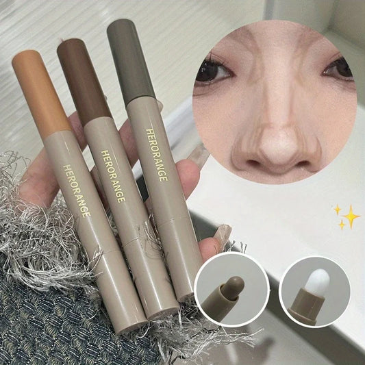 Blushimmer highlighting and bronzer stick with brush, brightening concealer pen, and contouring for face and nose shading.