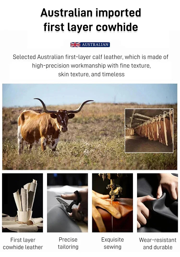 Men's Hand Stitched Genuine Leather Slip On Shoes Business Formal Occasion Wedding Party Footwear Leisure Official Board-Shoes