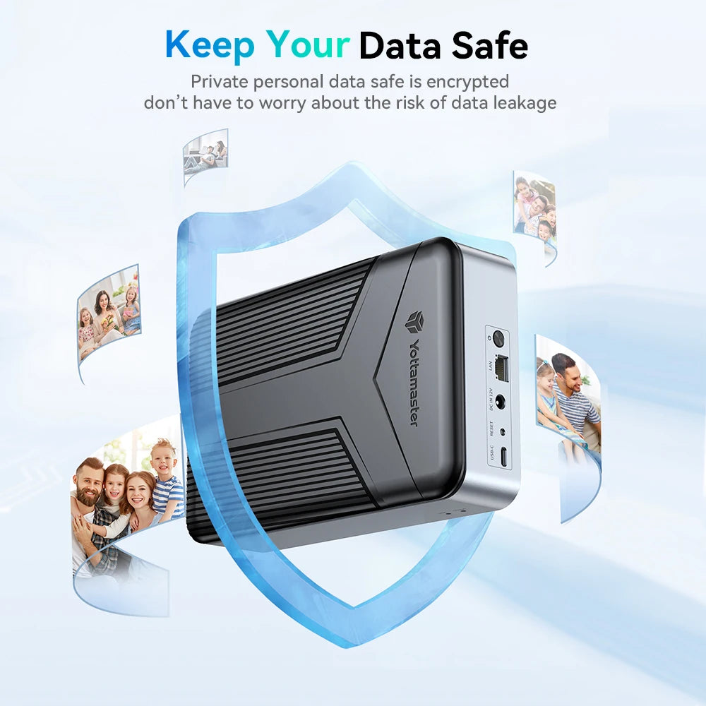 Yottamaster Networkable Private Cloud NAS Enclosure for 2.5 /3.5 "SATA HDD SSD Network Attached Storage Personal Private Cloud
