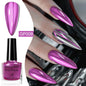 Blushimmer 8ml metallic nail polish bottle with mirror finish, air dry, long-lasting, soak-off varnish for DIY manicures.