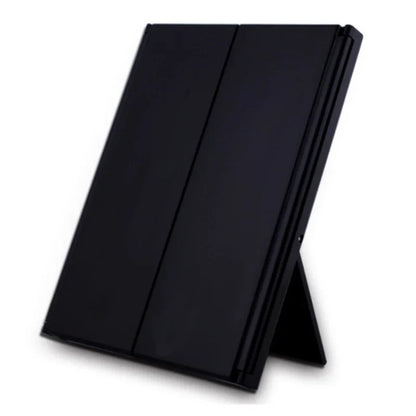 Blushimmer portable three-sided LED makeup mirror with adjustable lighting, ideal for travel and quick touch-ups.