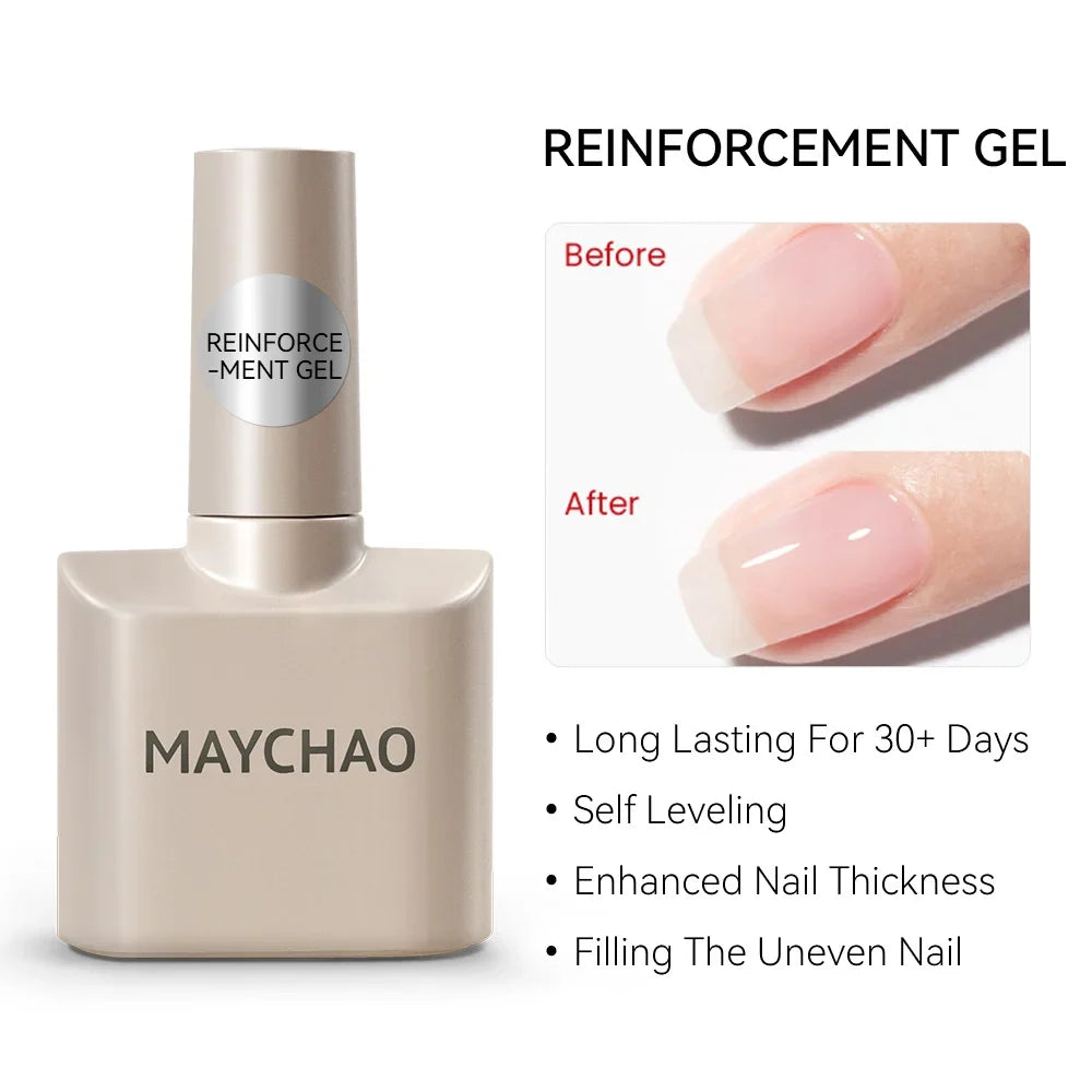 Blushimmer MAYCHAO 12ml jelly gel nail polish top coat in a semi-permanent UV/LED gel for long-lasting manicures.