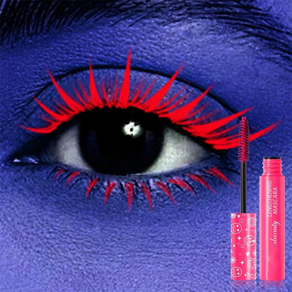Blushimmer 6-color neon waterproof mascara with luminous pigment, quick-dry, non-caking formula, extending and enhancing eyelashes.