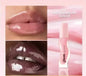Blushimmer Gisou moisturizing lip balm and lip oil gloss with plumping and exfoliating benefits, shown in a close-up image.