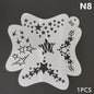 Reusable Blushimmer body painting stencils with face art stamps and temporary tattoo templates on plastic sheets.