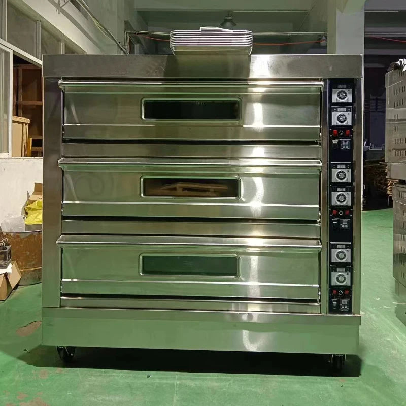 Oven Electric Commercial Large Capacity Timing Three Layer Six Plate Food Pizza Cake Bread Bakery Equipment Baking Furnace