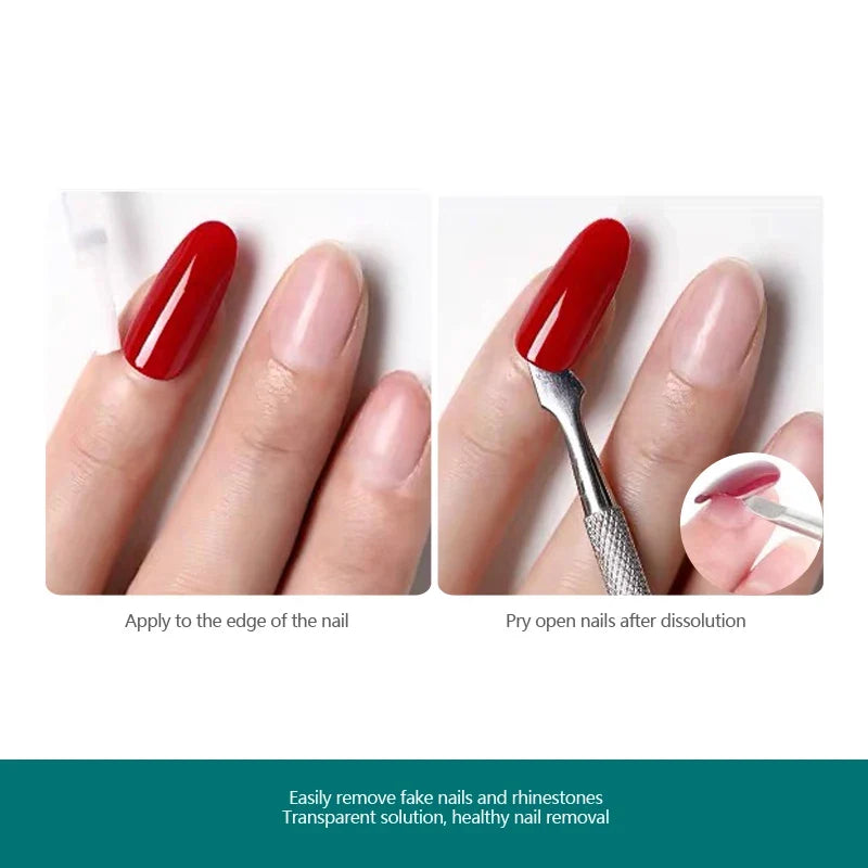 Blushimmer Nailpop 10ml false nail remover and debonder liquid with rhinestone remover for nail art and glue removal.