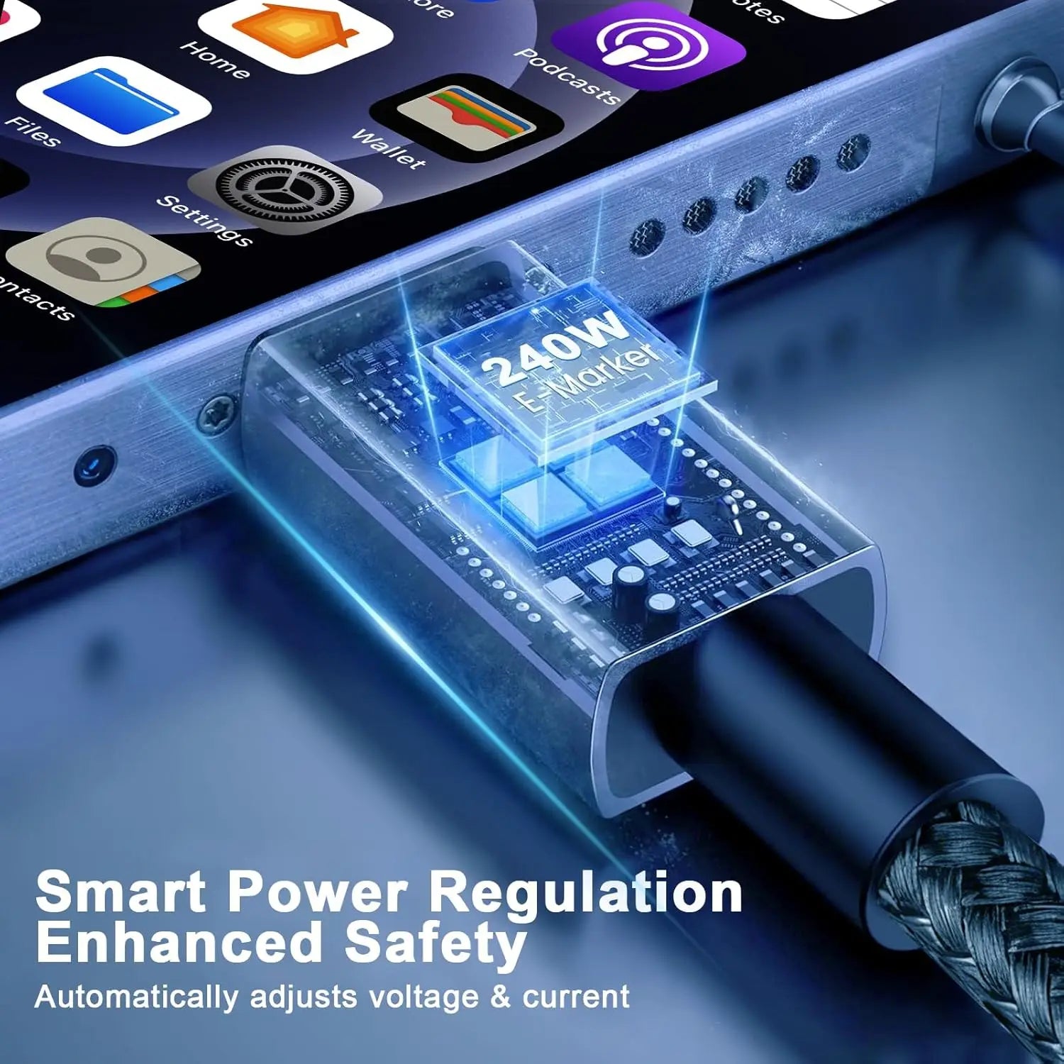 USB5.0 Type-C Cable, 80Gbps High-Speed, 240W Fast-Charging, Full-Function, Male To Male for 16K Video Data Transmission