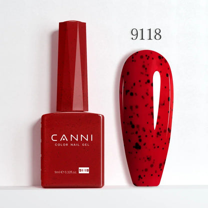 Blushimmer CANNI Hema Free Nail Gel Polish Fall Color Collection with semi-permanent diamond long wear top coat in vibrant red and nude shades