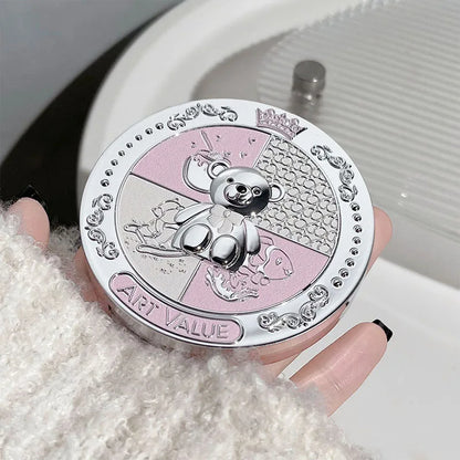 Blushimmer Art Value Bear Knight pressed and loose powders, natural matte setting makeup with brightening and soft focus finish.