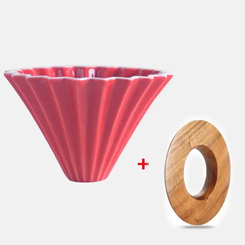 Ceramic Hand Brewing Coffee Dripper Pour Over Coffee Maker Handmade Origami Coffee Filter Cup Flower Shape Funnel Drip Cafe Cup