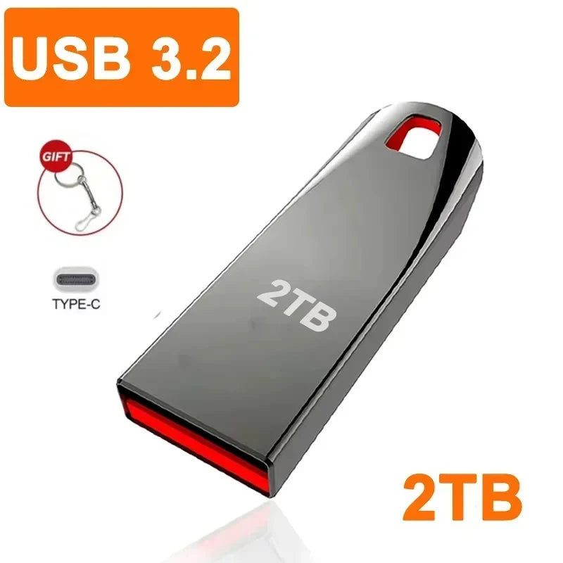 Storage Pen Drive USB3.2 520MB/s 2TB Flash Drive Sleek Durable Data Transfer 1TB 2TB U-Disk Large Capacity Super Mini Plug Play